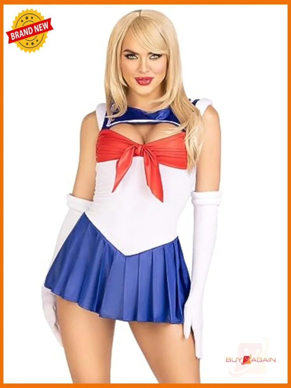 3pc Sexy Sailor Costume Bodysuit with Skirt Halloween Cosplay